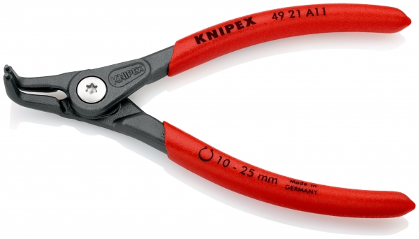 KNIPEX 49 21 A11 Präzisions-Sicherungsringzange für Außenringe auf Wellen mit rutschhemmendem Kunststoff überzogen grau atramentiert 130 mm