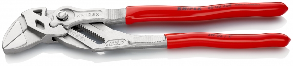 KNIPEX 86 03 250 Zangenschlüssel Zange und Schraubenschlüssel in einem Werkzeug mit Kunststoff überzogen verchromt 250 mm