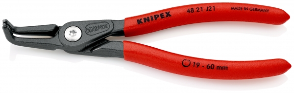 KNIPEX 48 21 J21 Präzisions-Sicherungsringzange für Innenringe in Bohrungen mit rutschhemmendem Kunststoff überzogen grau atramentiert 165 mm