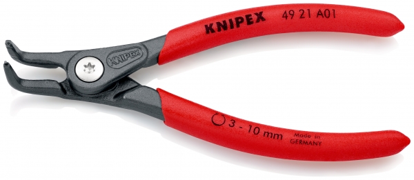 KNIPEX 49 21 A01 Präzisions-Sicherungsringzange für Außenringe auf Wellen mit rutschhemmendem Kunststoff überzogen grau atramentiert 130 mm